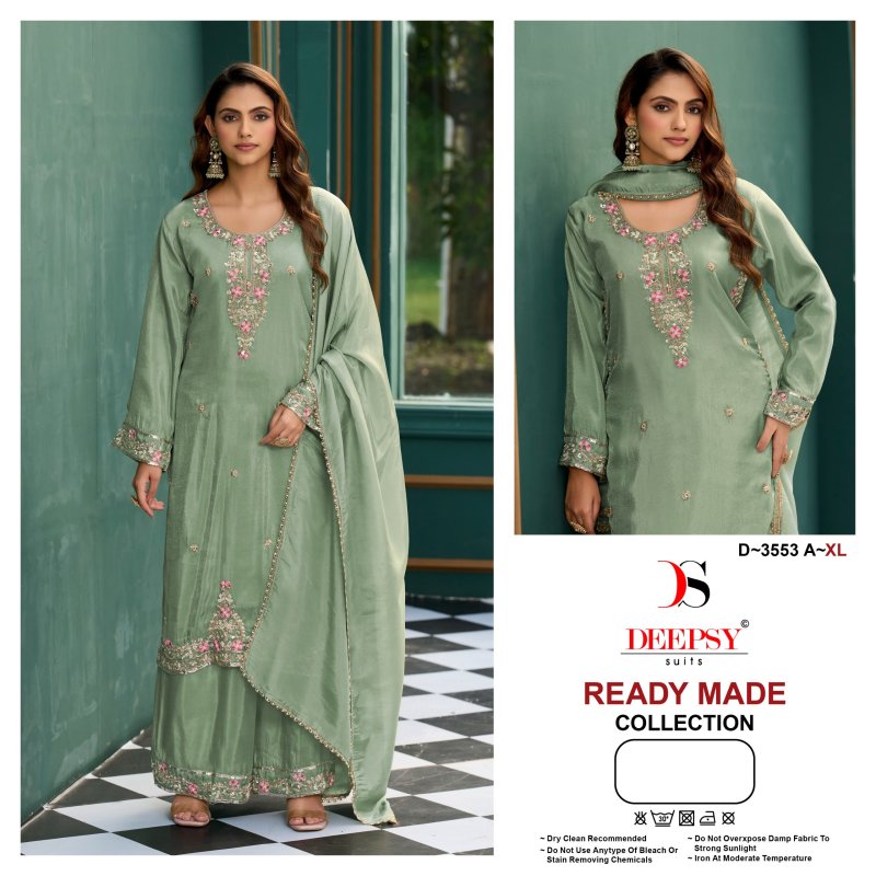 D 3553 A To D By Deepsy Viscose Tissue Silk Readymade Salwar Suits 